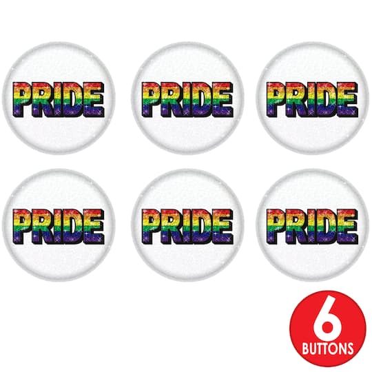 Beistle 2" Pride Buttons, 6ct.